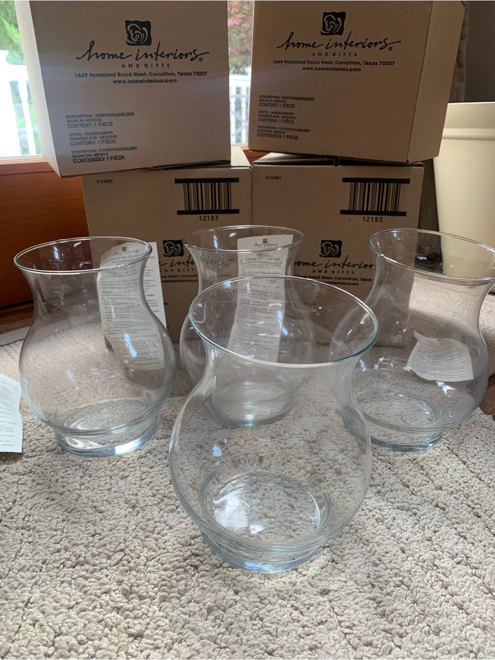 Home Interiors Clear Glass Decorative Vases - Set of 4